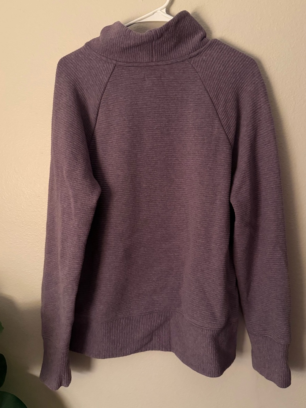 L.L. Bean Lakewashed Double Knit Funnel Neck Pullover Sweater Purple Women’s L - Picture 5 of 6